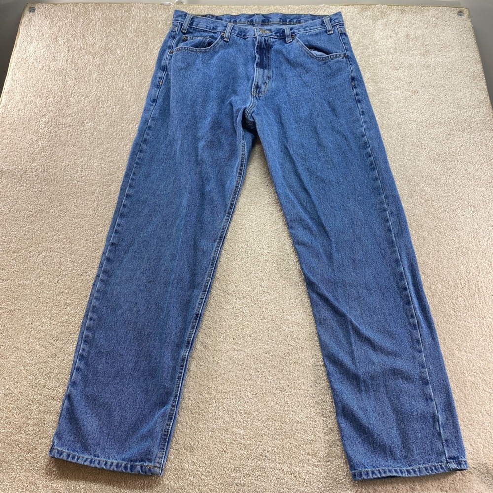 Full Blue Jeans Mens 36x34 Straight Leg Denim Medium‎ Wash Preppy Outdoor